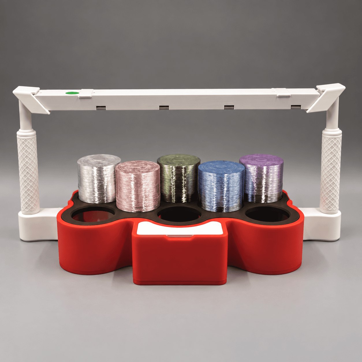 BioPot seedling device with a light bar and coloured planting cups