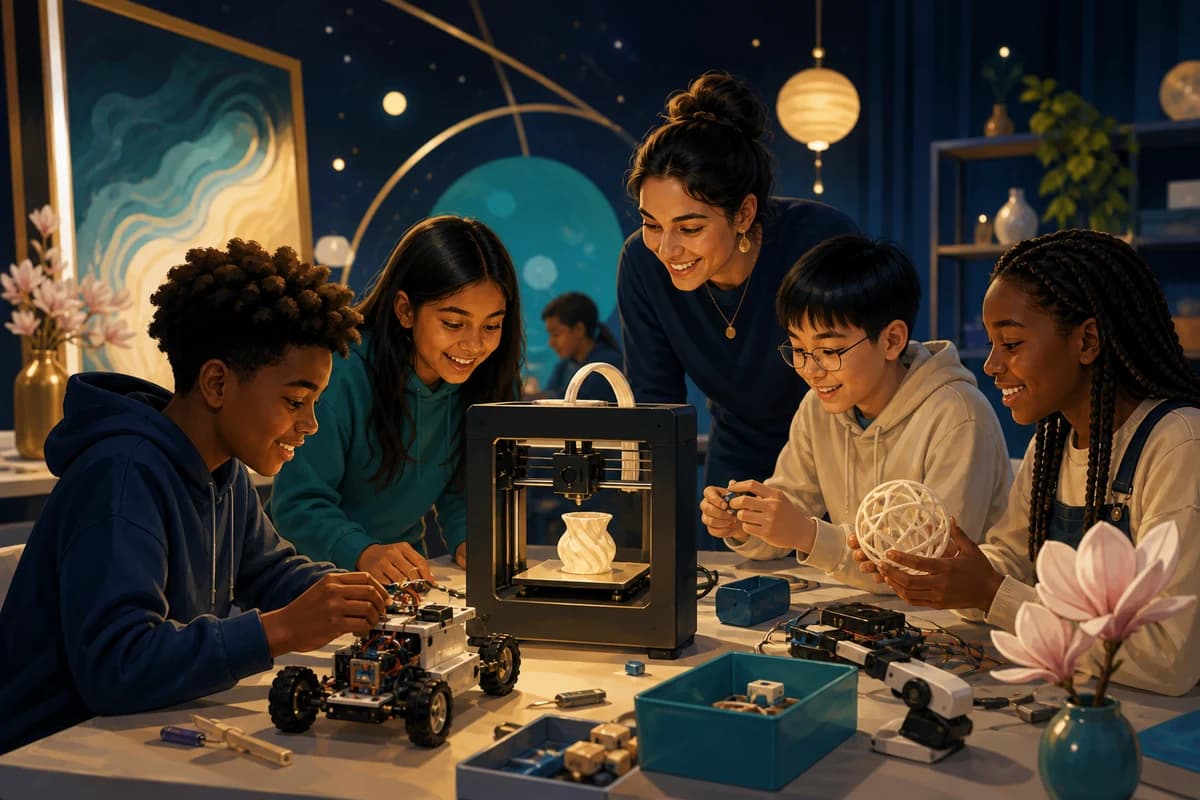 Illustrative youth hands-on innovation activity with 3D printing and STEM making
