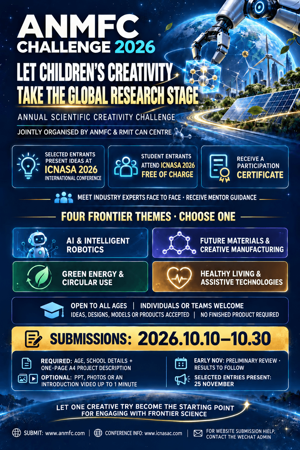 Organiser poster for ANMFC ICNASA Challenge 2026